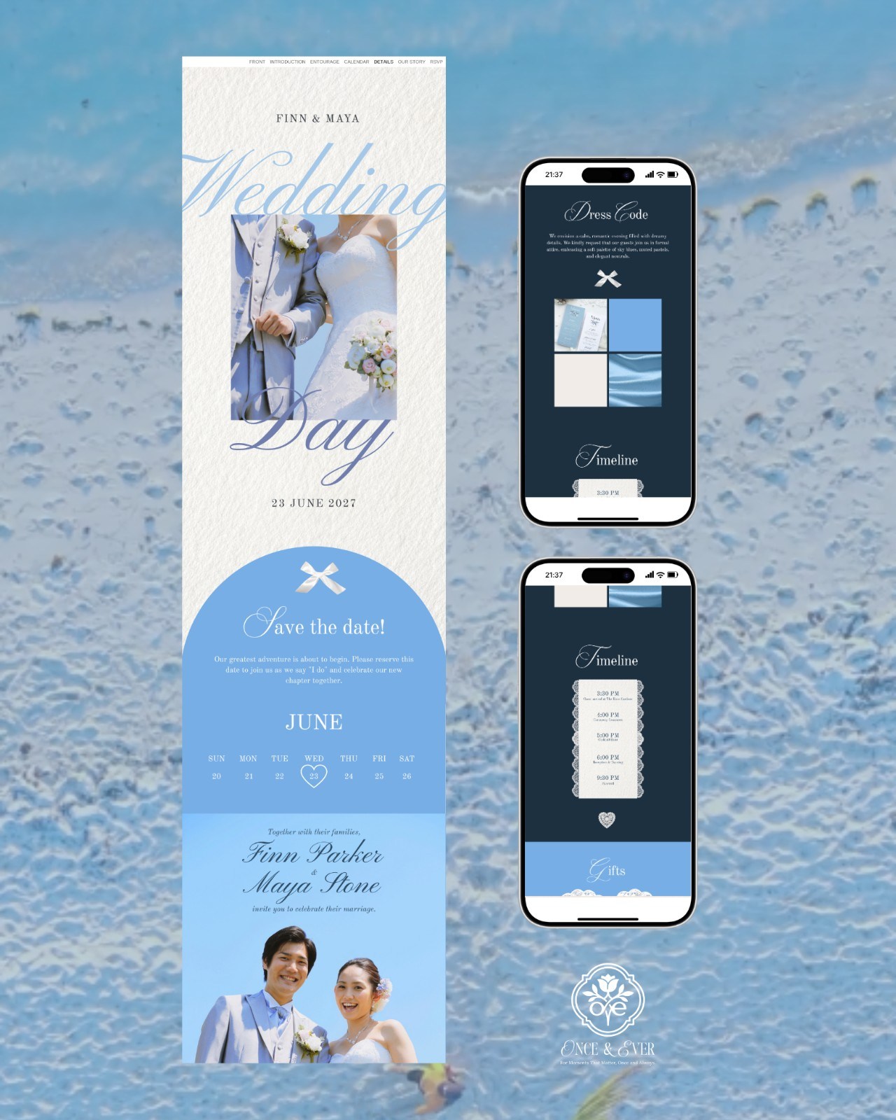 Bleu Éternel &mdash; invitation website preview 5