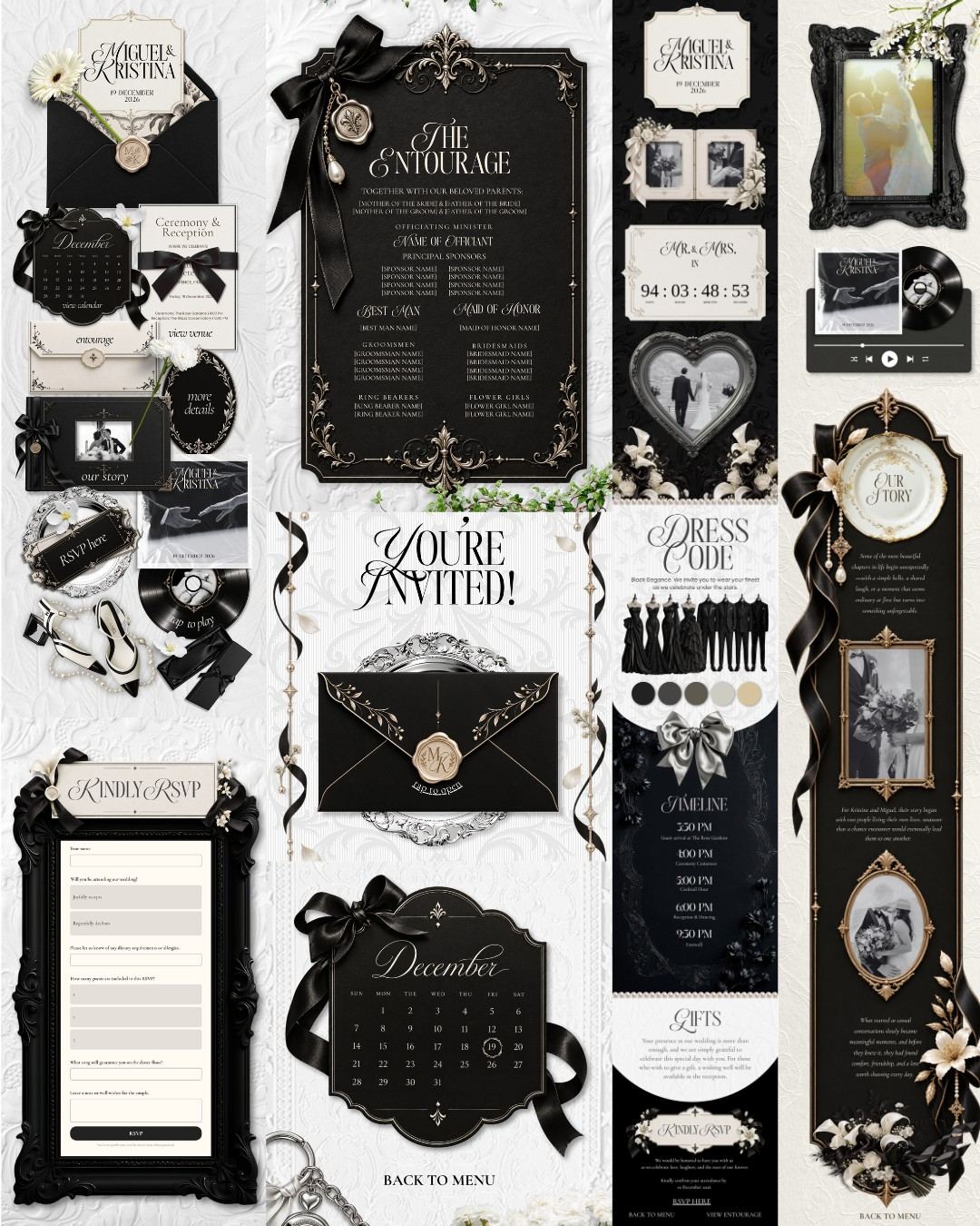 Noir Élégance &mdash; invitation website preview 3