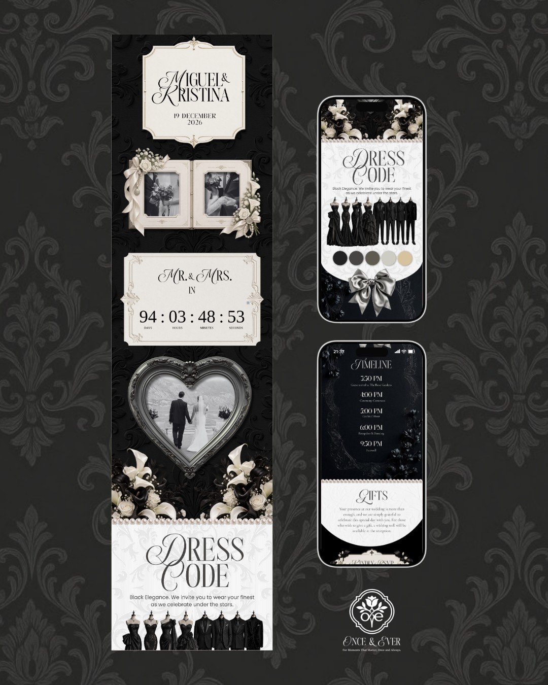Noir Élégance &mdash; invitation website preview 4