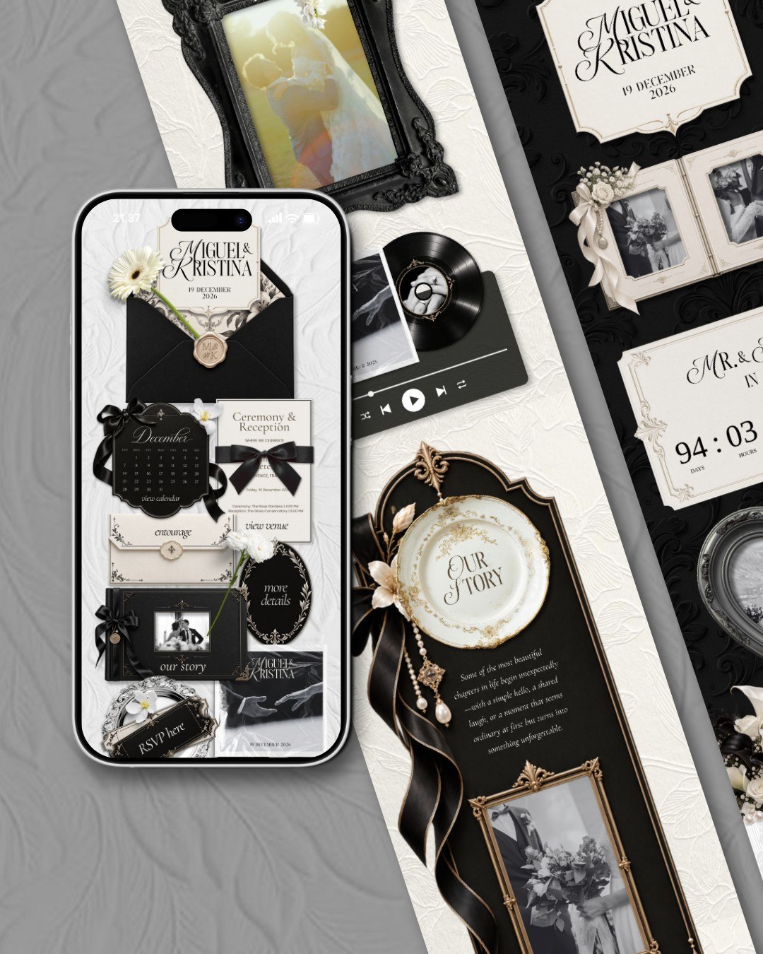 Noir Élégance &mdash; invitation website preview 5