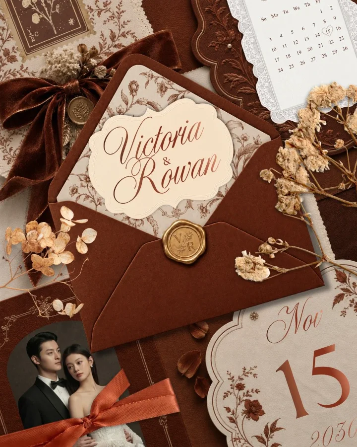 Sienna Heirloom digital wedding invitation by Once & Ever